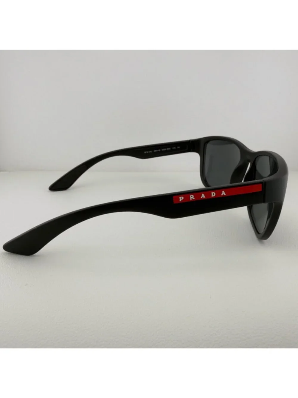 Prada SPS01U Sunglasses Linea Rossa Black Rubber 59 19 145 READ